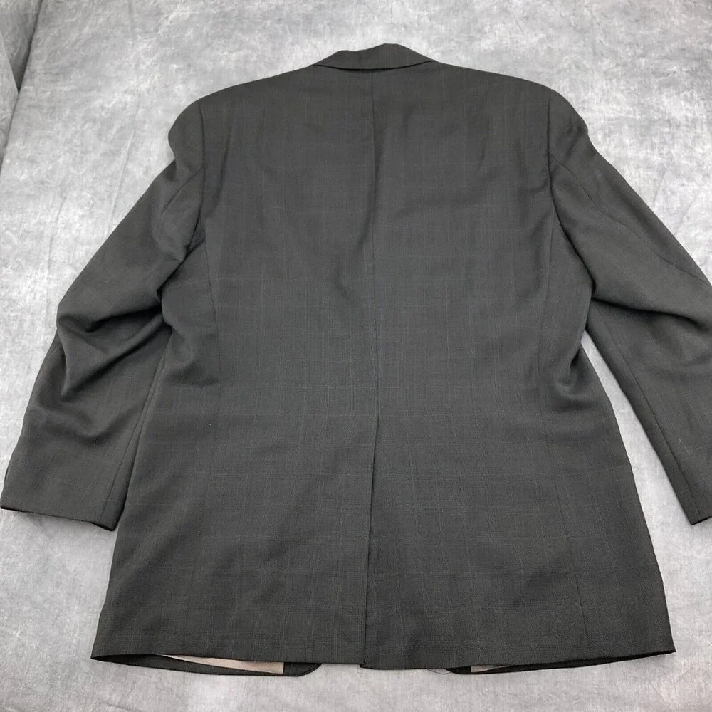 Chaps Ralph Lauren Blazer Men 42R Gray Blue Plaid Cashmere Wool Union Canada VTG